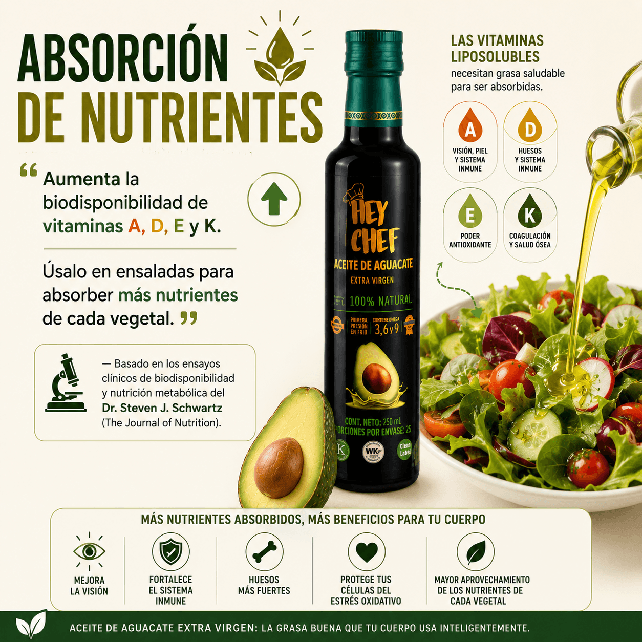 Absorción de Nutrientes — aceite de aguacate extra virgen